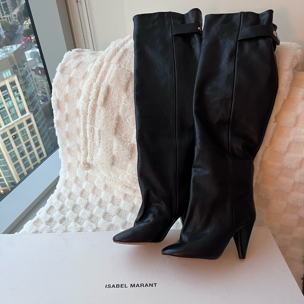 Authentic Isabel marant likita leather over the knee boots